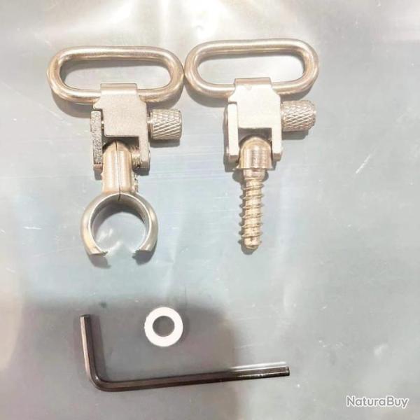 Paire de grenadi�re attache rapide couleur inox � monter sur tube - 14 � 14,5 mm