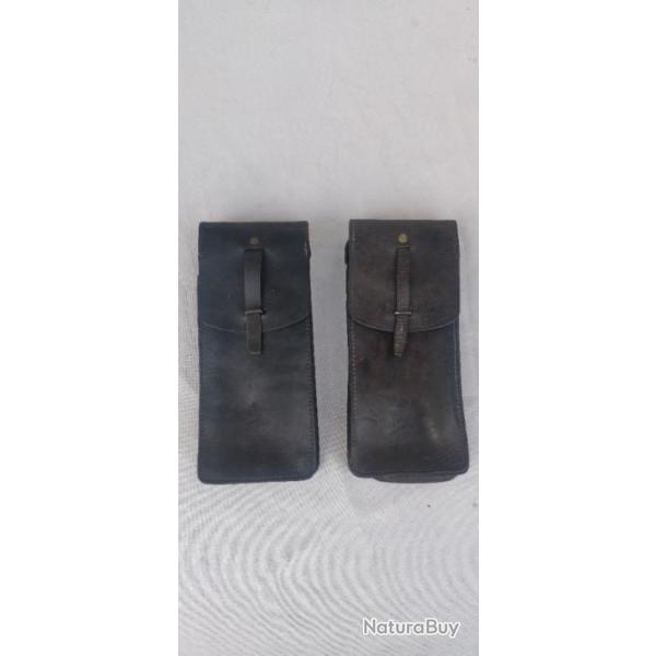 Lot 2 cartouchi�res noires vintage arm�e fran�aise gendarmerie