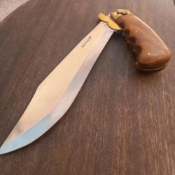 Impressionnant et Solide Couteau de Chasse L&Eacute;OPARD &agrave; la d estaing Manche en Bois avec &Eacute;tui en Cuir