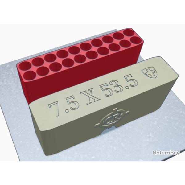 Bo�te � munition 7.5x53.5 GP90 suisse drapeau