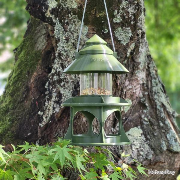 Abreuvoir et Mangeoire/Distributeur pour Oiseaux du ciel CELESTE Vert Olive