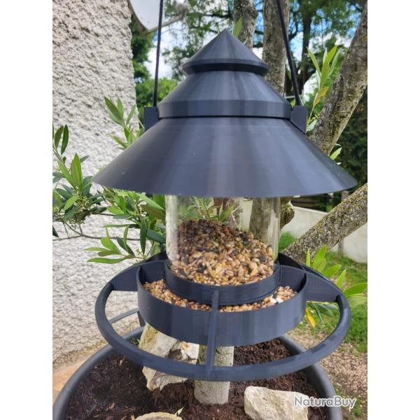 Mangeoire/Distributeur pour oiseaux C�leste � Suspendre Gris Anthracite
