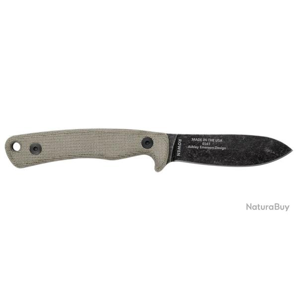 ESEE Ashley Game Knife - Micarta Gris / Blackwash - �tui cuir (ESEEAGK)