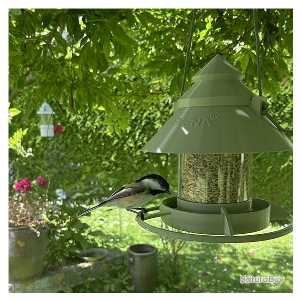 Mangeoire/Distributeur pour Oiseaux du ciel C�leste Murale Vert Olive