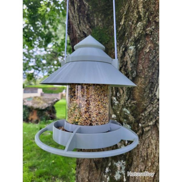 Mangeoire/Distributeur pour Oiseaux du ciel Cleste Murale Gris Olive