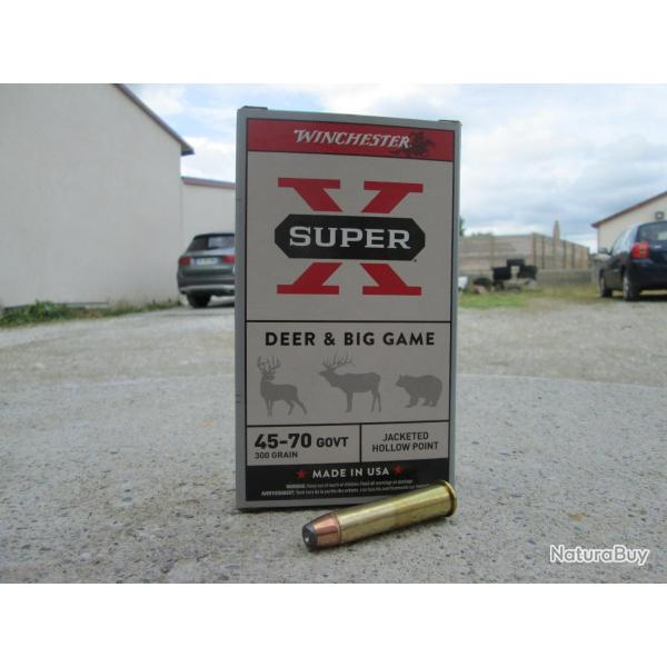 20 cartouches en 45-70 GOVT JHP en 300 grain SUPER X de WINCHESTER