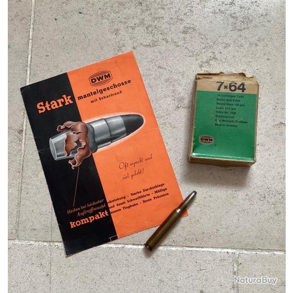 Bo�te 10 munitions 7x64 DWM Collector et publicit� � la marque