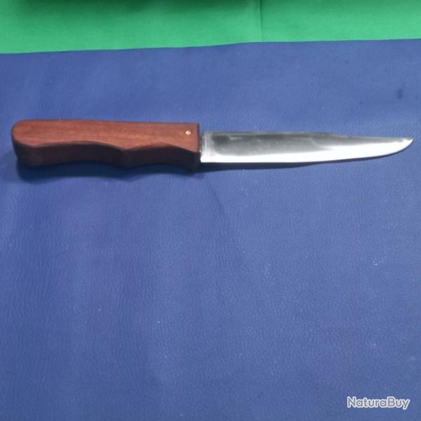 couteau artisanal type poignard acier et bois