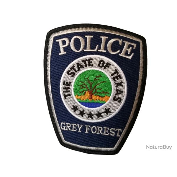 POLICE GREY FOREST TEXAS 120 mm x 100 mm  A coudre ou � thermocoller