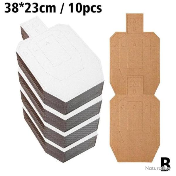 Cible carton format IPSC 10 pi�ces - Taille 38x23cm
