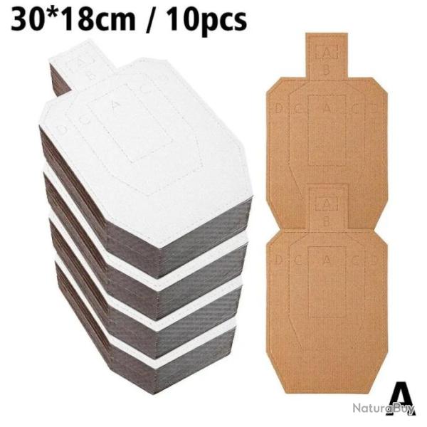 Cible carton format IPSC 10 pi�ces - Taille 30x18cm