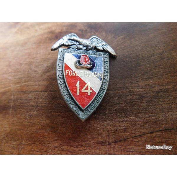 insigne R.I  14eme r�giment  d infanterie forez b�arn / G 278