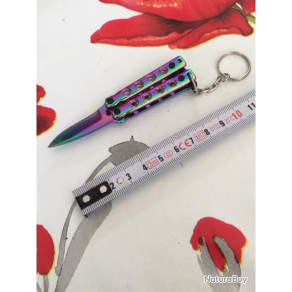 Porte cl�s papillon ��Third�� arc en ciel