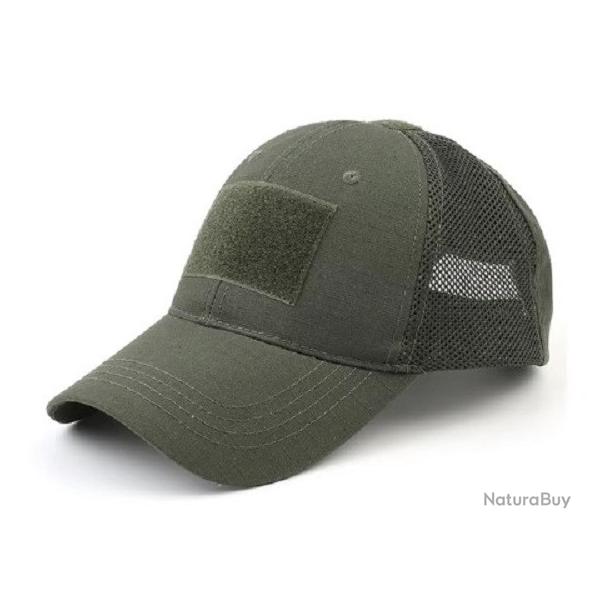 Casquette filet kaki velcro en faade