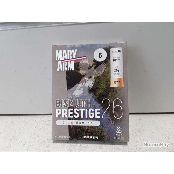 1  BOITE DE 10 CARTOUCHES MARY ARM BISMUTH PRESTIGE 26G CAL 16 CH67
