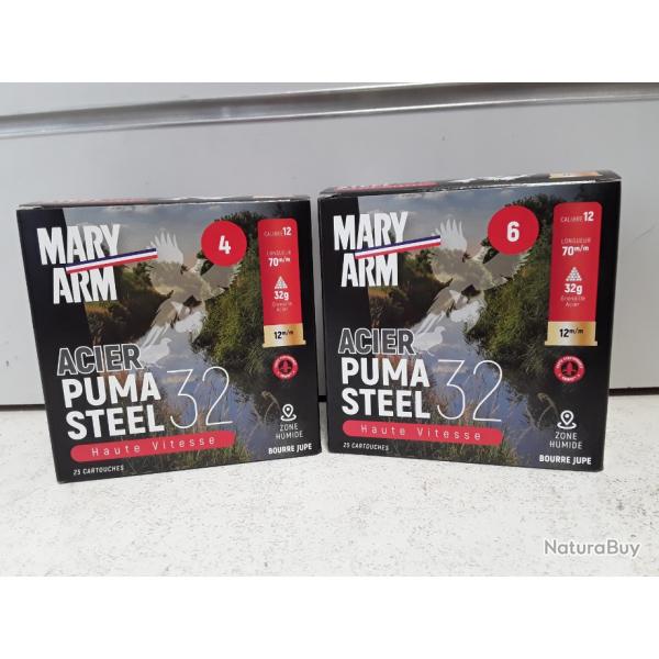 LOT DE 250 CARTOUCHES  MARY ARM PUMA STEEL 32 CAL12 CH70 BJ