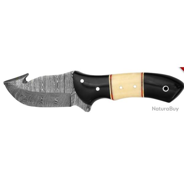 Vente Flash 2 !  DAMAS - couteau � depesser en os et corne noir avec �tuit