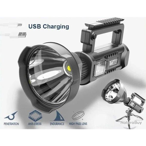 Lampe de Poche Super-Puissante LED Portable, USB, Torche �tanche - Chasse - LIVRAISON GRATUITE