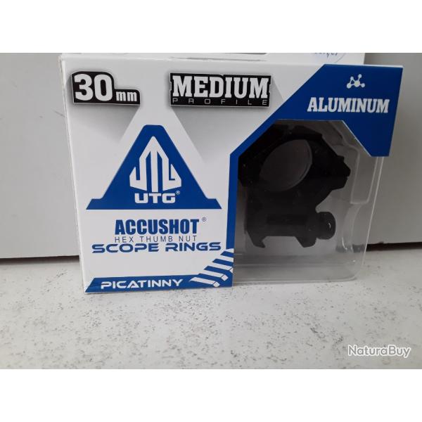 Colliers de montage medium UTG diam 30mm rail 21mm