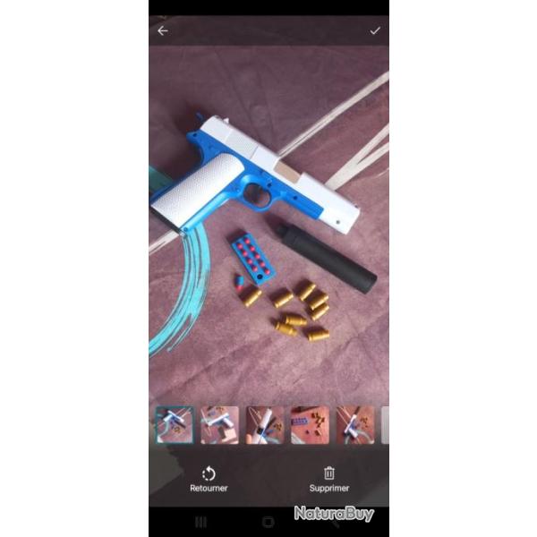 Pistolet � projectiles en mousse �jecteur de douilles (� ressort)