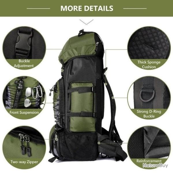 Sac � Dos de Voyage 90L - Id�al pour Camping Randonn�e Alpinisme - LIVRAISON OFFERTE