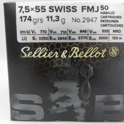 SB 7.5X55 SWISS 174GR FMJ X50