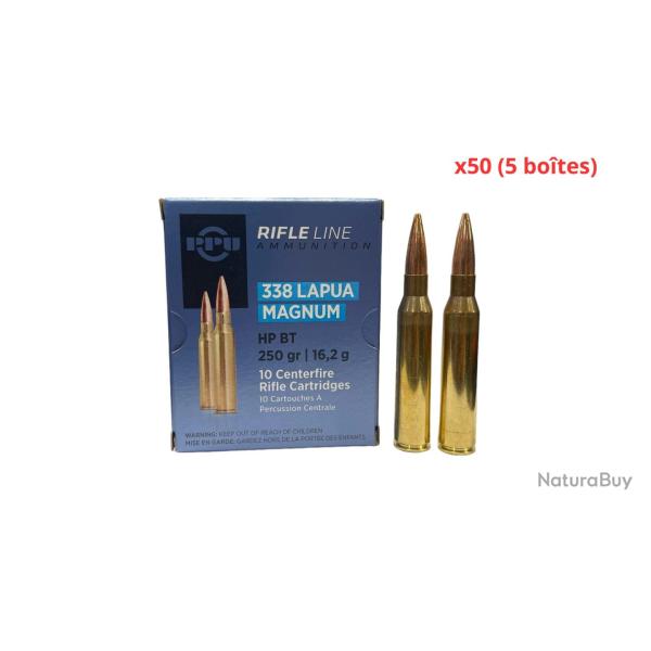 MUNITIONS PARTIZAN CALIBRE 338 LAPUA MAG HP BT 250gr - 16.2g x50 