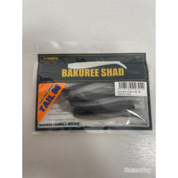 !! LEURRE MADNESS BAKUREE SHAD TAIL 86 col GRIPAN SHAD