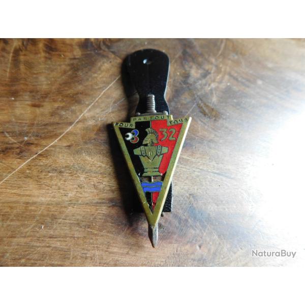 insigne 32eme RG r�giment du g�nie cuirasse �mail  / drago paris