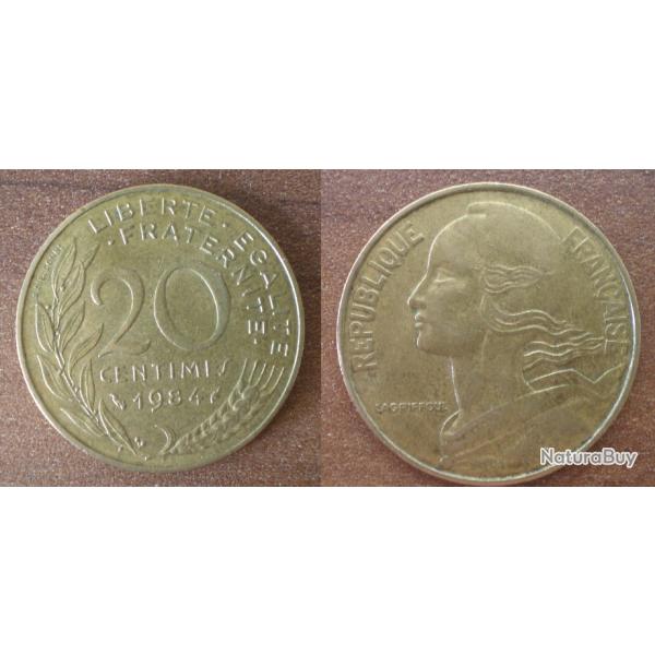 France 20 Centimes 1984 Lagriffoul Piece Franc Centime Francs