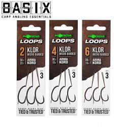 Bas de Ligne Korda Loop Rig Klor (par 3)  n&deg;4 30lbs