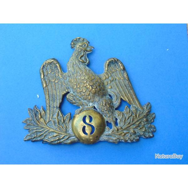 PLAQUE DE SCHAKO Mod�le 1837 8 �me R�GIMENT