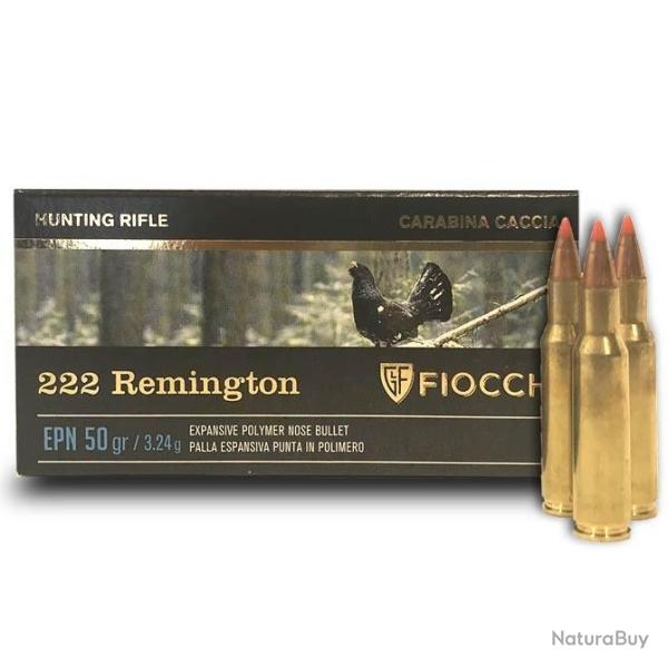 Munitions FIOCCHI calibre 222 Rem EPN 50gr - 3.2g x20