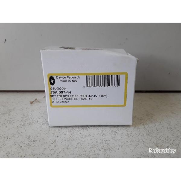Boite de 200 bourres feutres cal.44