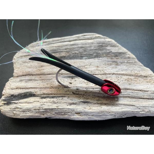 leurre Perrot Quimperloise noir T�te plomb�e rouge