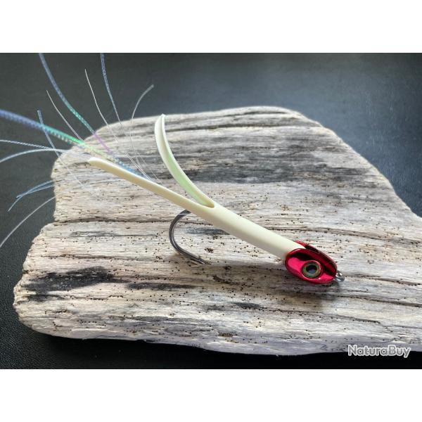 leurre Perrot Quimperloise blanc T�te plomb�e rouge