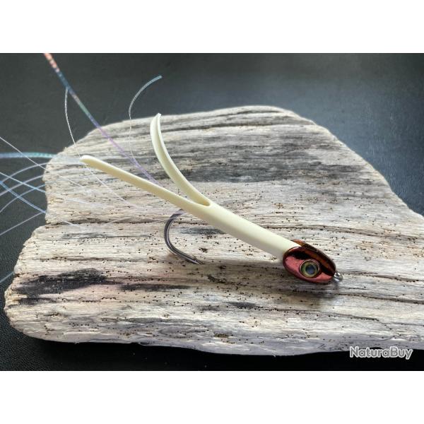 leurre Perrot Quimperloise blanc T�te plomb�e marron