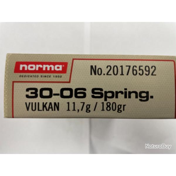 VENTE FLASH NORMA CAL 30-06 VULCAN 11.7G BTES DE 20 BALLES (VENDU PAR 2 BTES)FRAIS DE PORT OFFERT.
