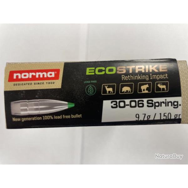 NORMA CAL 30-06 ECOSTRICK 9.7G BOITES DE 20 BALLES (VENDU PAR 2 BOITES)FRAIS DE PORT OFFERT.