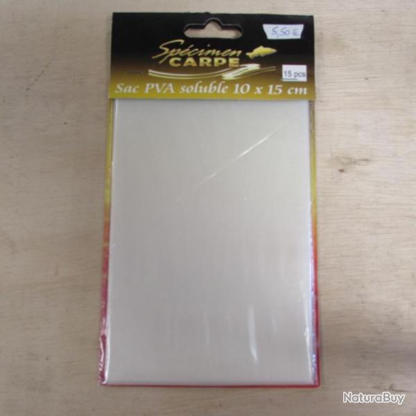 Sac PVA soluble Sp�cimen Carpe 10 x 15 cm