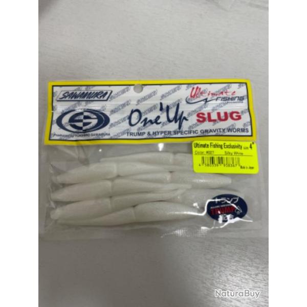 !! LEURRE SAWAMURA ONE UP SLUG 4'� Col SILKY WHITE