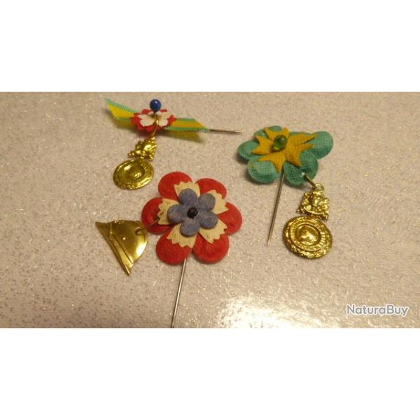 3 EPINGLETTES MEDAILLE MILITAIRE + CASQUE ADRIAN VERS ANNEES 30 A PRIORI