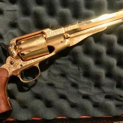 Revolver Remington 1858 dor&eacute; &agrave; l' or fin calibre 44
