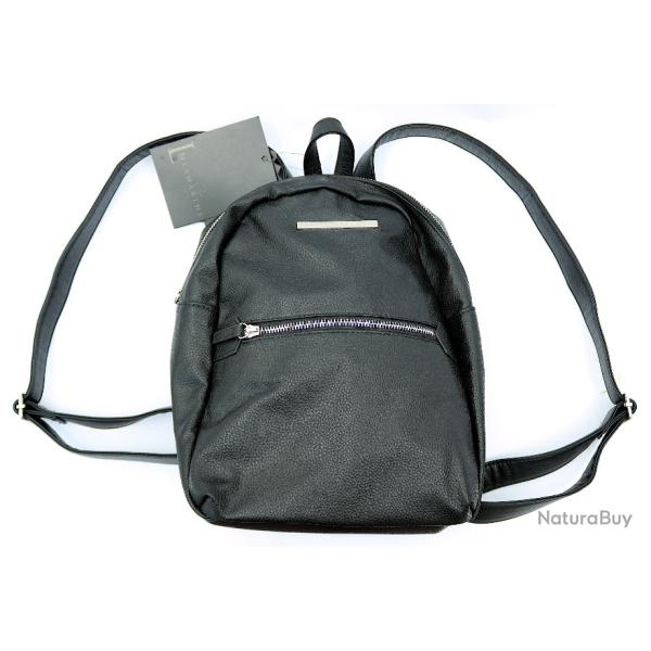 Sac � dos en cuir noir 20L LAMARTHE (Homme / Femme)