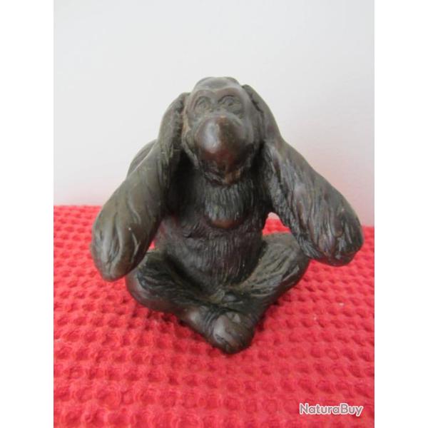 Statuette en r�sine singe de la sagesse 1980