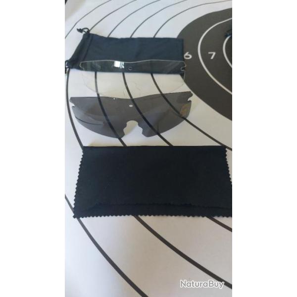 Lunette de protection tir 3 verres 1 blanc1 jaune1 fonc� UV400Monture couleur Cam et acc�soires