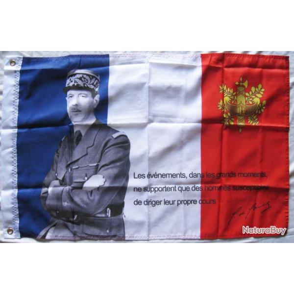 DRAPEAU FRANCE GENERAL DE GAULLE 90X60cm - Ref.23