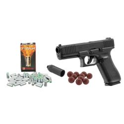Mega Promo - Pack pr&ecirc;t D&eacute;fense Glock 17 Gen5 avec embout Self-Gomm + Munitions