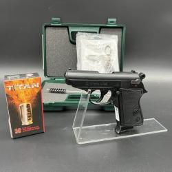 Pack Pistolet &agrave; blanc Kimar Lady r&eacute;plique Walther PPK 9MM PAK + 50 munitions