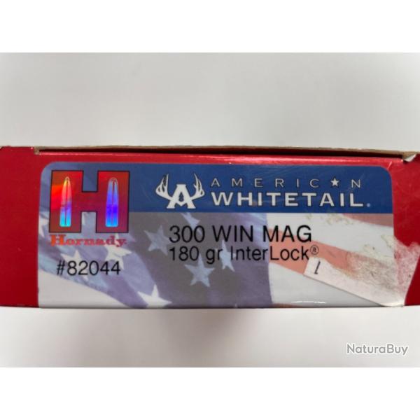 VENTE FLASH HORNADY 300 WIN INTERLOCK 11.7G BOITE DE 20 BALLES(VENDU PAR 2 BTES�FRAIS DE PORT OFFERT